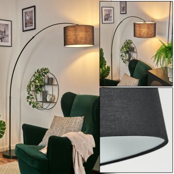 Bassagoda Staande lamp Chroom, Zwart, 1-licht