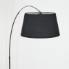 Bassagoda Staande lamp, Booglampen Chroom, Zwart, 1-licht, Stoffen lampenkap