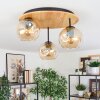 Ripoll Plafondlamp, Kogellampje Natuurlijke kleuren, Zwart, 3-lichts