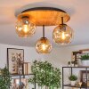 Ripoll Plafondlamp, Kogellampje Natuurlijke kleuren, Zwart, 3-lichts
