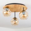 Ripoll Plafondlamp, Kogellampje Natuurlijke kleuren, Zwart, 3-lichts
