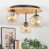 Ripoll Plafondlamp, Kogellampje Natuurlijke kleuren, Zwart, 3-lichts