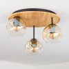 Ripoll Plafondlamp, Kogellampje Natuurlijke kleuren, Zwart, 3-lichts