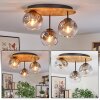 Ripoll Plafondlamp, Kogellampje Natuurlijke kleuren, Zwart, 3-lichts