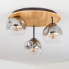 Ripoll Plafondlamp, Kogellampje Natuurlijke kleuren, Zwart, 3-lichts