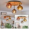 Ripoll Plafondlamp, Kogellampje Natuurlijke kleuren, Zwart, 3-lichts