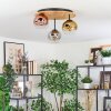 Ripoll Plafondlamp, Kogellampje Natuurlijke kleuren, Zwart, 3-lichts