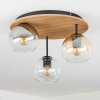 Koyoto Plafondlamp, Kogellampje 40 cm Natuurlijke kleuren, Zwart, 3-lichts