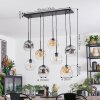 Ripoll Hanglamp, Kogellampje, Hanglamp Amber, Duidelijk, Rookkleurig, 8-lichts
