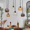 Koyoto Hanglamp, Kogellampje, Hanglamp Amber, Chroom, Duidelijk, Rookkleurig, 6-lichts