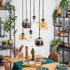 Koyoto Hanglamp, Kogellampje, Hanglamp Amber, Chroom, Duidelijk, Rookkleurig, 6-lichts