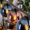 Gastor Hanglamp, Kogellampje, Hanglamp Blauw, Groen, Koperkleurig, 5-lichts