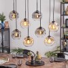 Ripoll Hanglamp, Kogellampje, Hanglamp Amber, Duidelijk, Rookkleurig, 8-lichts