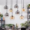 Ripoll Hanglamp, Kogellampje, Hanglamp Amber, Duidelijk, Rookkleurig, 8-lichts