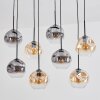Ripoll Hanglamp, Kogellampje, Hanglamp Amber, Duidelijk, Rookkleurig, 8-lichts