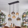 Ripoll Hanglamp, Kogellampje, Hanglamp Amber, Duidelijk, Rookkleurig, 6-lichts