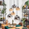 Ripoll Hanglamp, Kogellampje, Hanglamp Amber, Duidelijk, Rookkleurig, 6-lichts