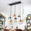 Ripoll Hanglamp, Kogellampje, Hanglamp Amber, Duidelijk, Rookkleurig, 6-lichts