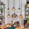 Koyoto Hanglamp, Kogellampje, Hanglamp Amber, Duidelijk, Rookkleurig, 6-lichts
