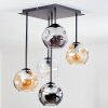 Ripoll Plafondlamp, Kogellampje Amber, Duidelijk, Rookkleurig, 5-lichts