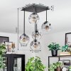 Ripoll Plafondlamp, Kogellampje Duidelijk, Rookkleurig, 5-lichts