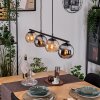Koyoto Hanglamp, Kogellampje, Hanglamp Amber, Chroom, Rookkleurig, 4-lichts