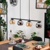 Koyoto Hanglamp, Kogellampje, Hanglamp Amber, Chroom, Rookkleurig, 4-lichts