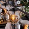 Koyoto Hanglamp, Kogellampje, Hanglamp Amber, Chroom, Rookkleurig, 4-lichts