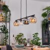 Koyoto Hanglamp, Kogellampje, Hanglamp Amber, Chroom, Duidelijk, Rookkleurig, 4-lichts