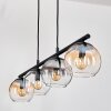 Koyoto Hanglamp, Kogellampje, Hanglamp Amber, Duidelijk, Rookkleurig, 4-lichts