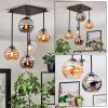 Koyoto Plafondlamp, Kogellampje Amber, Chroom, Duidelijk, Rookkleurig, 5-lichts