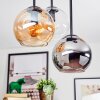 Koyoto Plafondlamp, Kogellampje Amber, Chroom, Duidelijk, Rookkleurig, 5-lichts