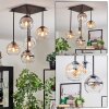 Koyoto Plafondlamp, Kogellampje Amber, Duidelijk, Rookkleurig, 5-lichts
