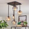 Koyoto Plafondlamp, Kogellampje Amber, Duidelijk, Rookkleurig, 5-lichts