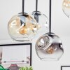 Ripoll Plafondlamp, Kogellampje Amber, Duidelijk, Rookkleurig, 5-lichts