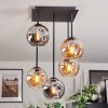 Ripoll Plafondlamp, Kogellampje Amber, Rookkleurig, 5-lichts