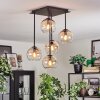 Koyoto Plafondlamp, Kogellampje Amber, Duidelijk, 5-lichts