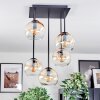 Koyoto Plafondlamp, Kogellampje Amber, Duidelijk, 5-lichts