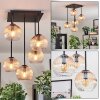 Koyoto Plafondlamp, Kogellampje Amber, Duidelijk, 5-lichts