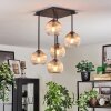 Koyoto Plafondlamp, Kogellampje Amber, Duidelijk, 5-lichts