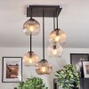 Koyoto Plafondlamp, Kogellampje Amber, Duidelijk, Rookkleurig, 5-lichts
