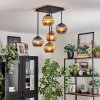 Koyoto Plafondlamp, Kogellampje Blauw, Groen, Koperkleurig, 5-lichts