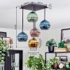Koyoto Plafondlamp, Kogellampje Blauw, Goud, Groen, Koperkleurig, 5-lichts