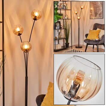 Koyoto Kogellampje, Staande lamp Amber, Duidelijk, 3-lichts