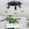 Geira Plafondlamp, Plafondspot Zwart, 3-lichts
