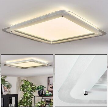 Ipres Plafondlamp, Paneel LED Zilver, Wit, 1-licht
