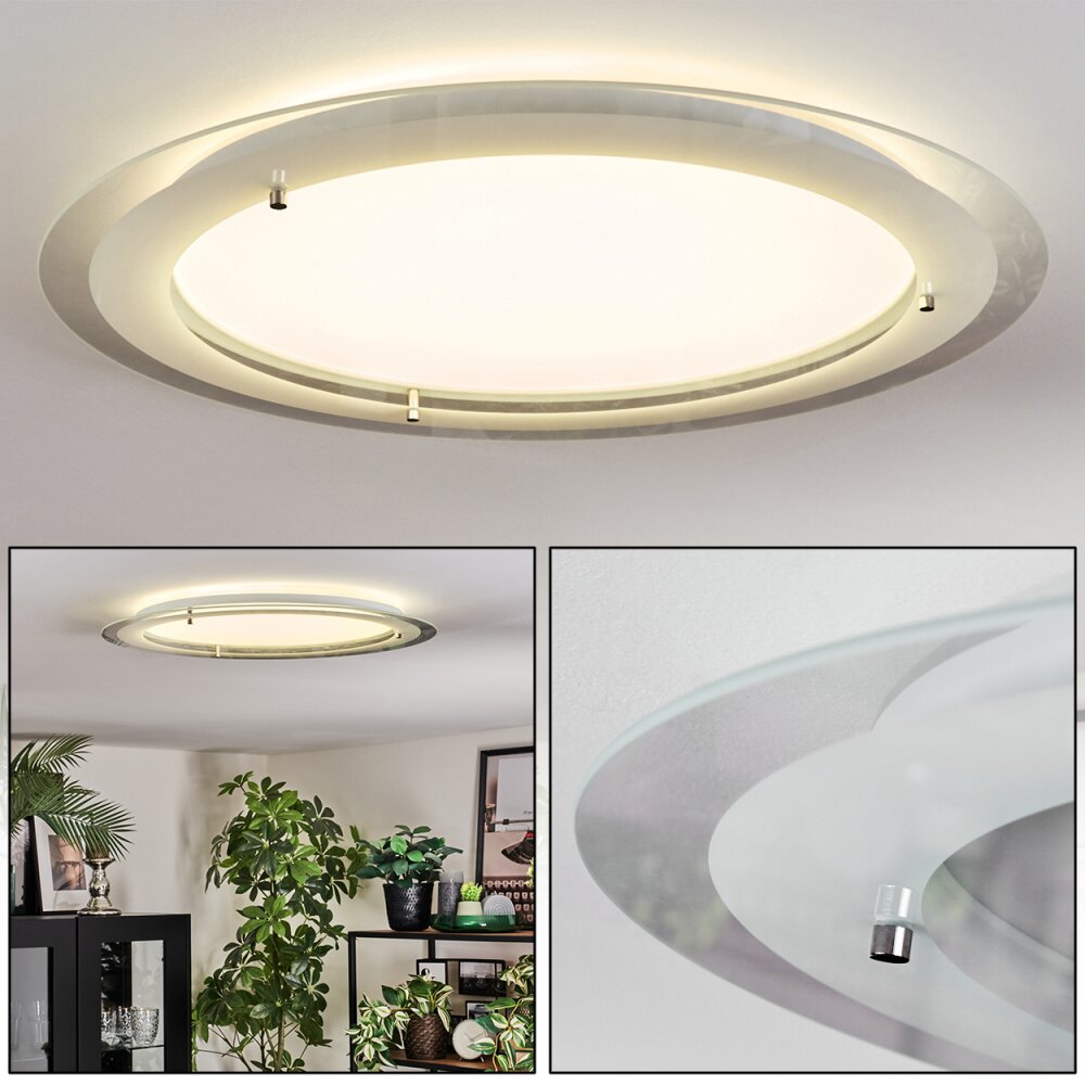 Ipres Plafondlamp, Paneel LED Zilver, Wit, 1-licht main product photo