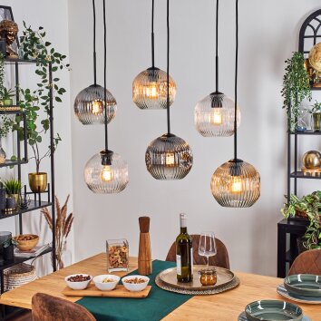 Ripoll Hanglamp, Kogellampje, Hanglamp Amber, Duidelijk, Rookkleurig, 6-lichts Ripoll Hanglamp, Kogellampje, Hanglamp Amber, Duidelijk, Rookkleurig, 6-lichts