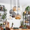 Ripoll Hanglamp, Kogellampje, Hanglamp Amber, Duidelijk, Rookkleurig, 6-lichts