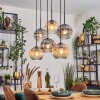Ripoll Hanglamp, Kogellampje, Hanglamp Amber, Duidelijk, Rookkleurig, 6-lichts